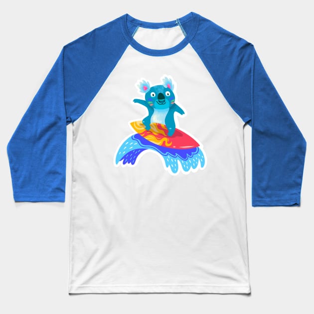 Koala Surfer Baseball T-Shirt by PenguinHouse